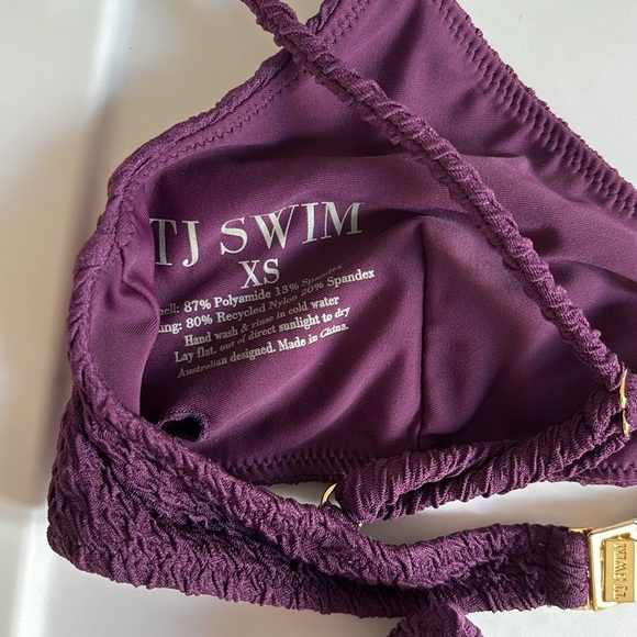TJ Swim Purple Textured Bikini Set with High-Waisted Shorts size XS Only wore - Picture 4 of 8